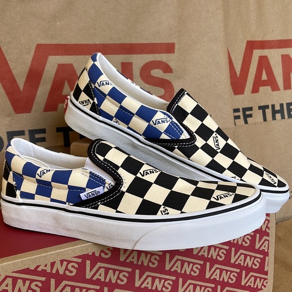 Vans Classic Slip On Big Check Black/Navy sneakers WMNS - Picture 6 of 16